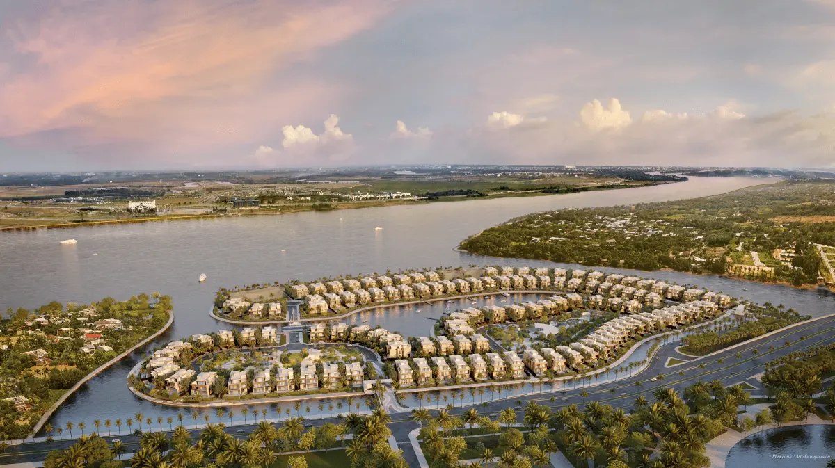 Dinh thự The Rivus tại vị trí thủy bao.
