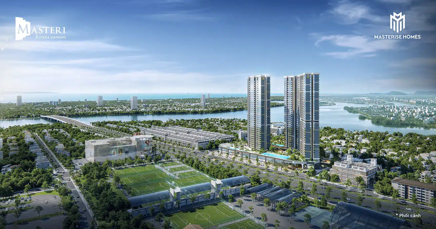Tổng quan dự án Masteri Rivera Đà Nẵng, khu căn hộ cao cấp với 2 tòa tháp 39 tầng tại trung tâm quận Hải Châu.