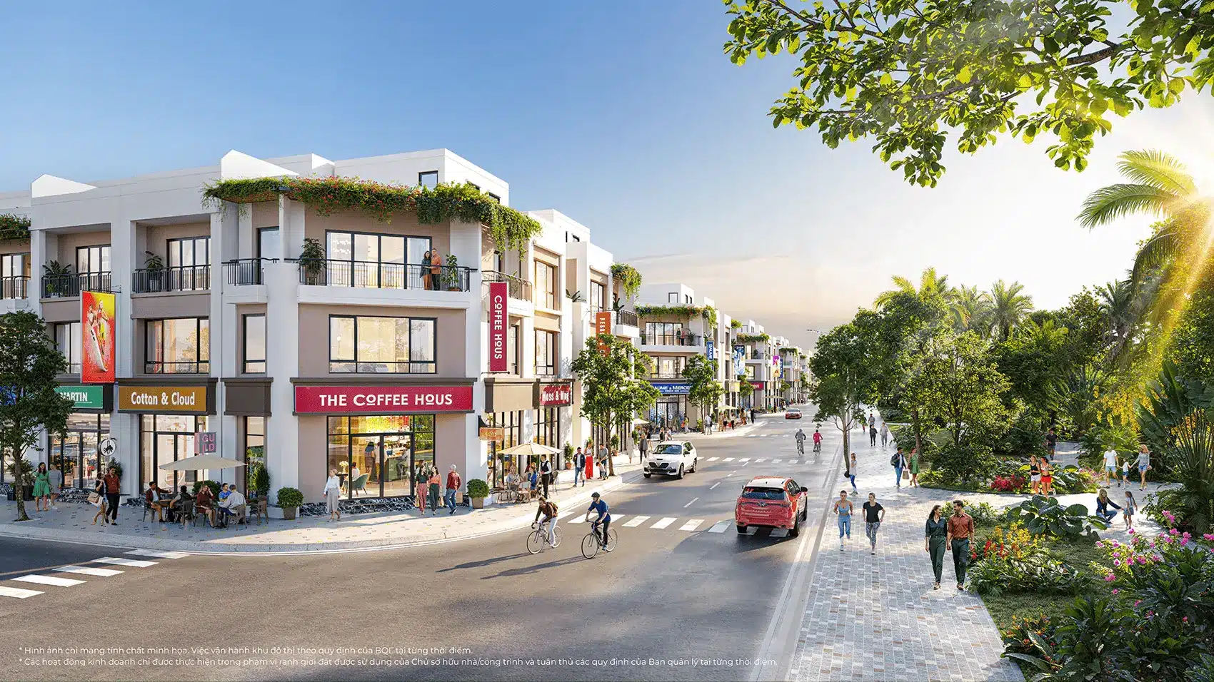 Phối cảnh khu shophouse tại Vinhomes Green City – trung tâm mua sắm và giải trí hiện đại, đẳng cấp.